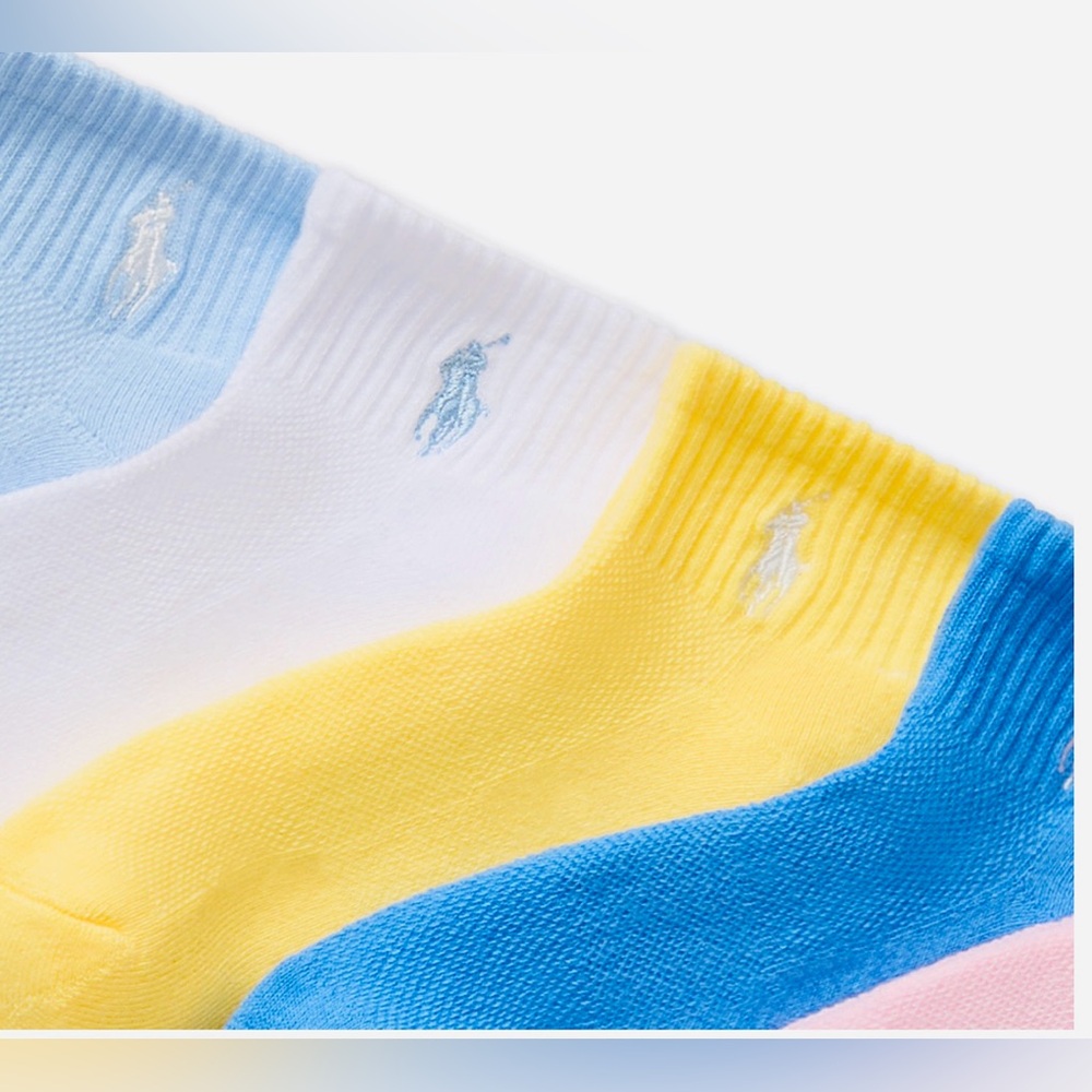 Polo Ralph Lauren Girls Sport Quarter Socks, 6-Pack - Picture 3 of 11